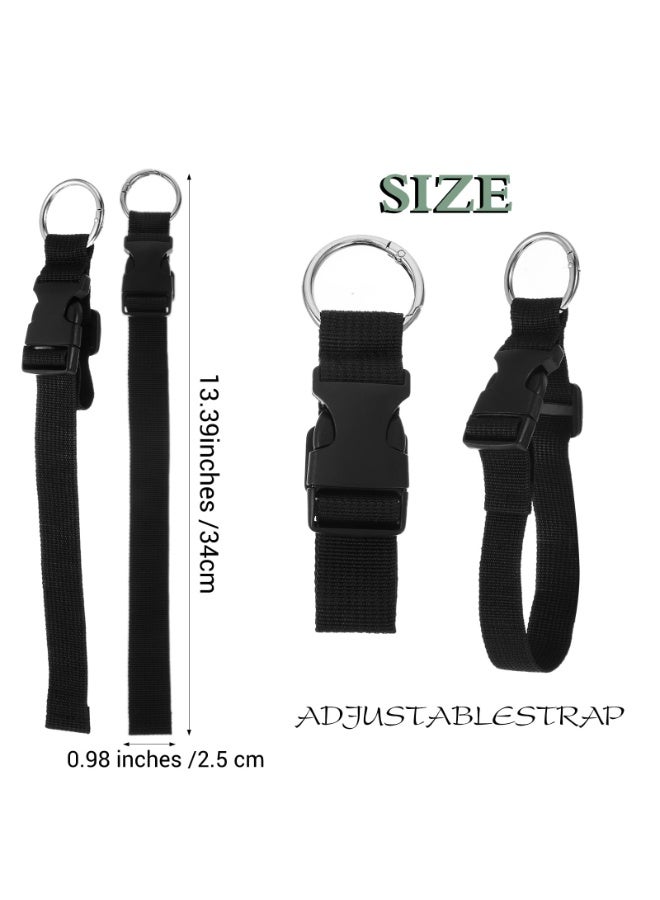 2 PCS Suitcase Strap, Adjustable Luggage Straps to Connect Two Suitcases, Travle Belt with J Hook for Carry on Extra Backpack, Travel Attachment Accessories for Connecting Your Luggage Jacket (Black) - Image 2